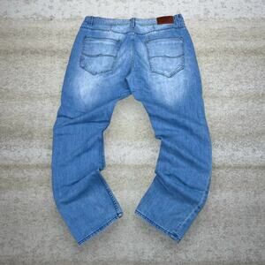 Vintage Y2K XIOS Skater Wide Leg Jeans 36x32 Baggy Light Wash Denim Embroidered